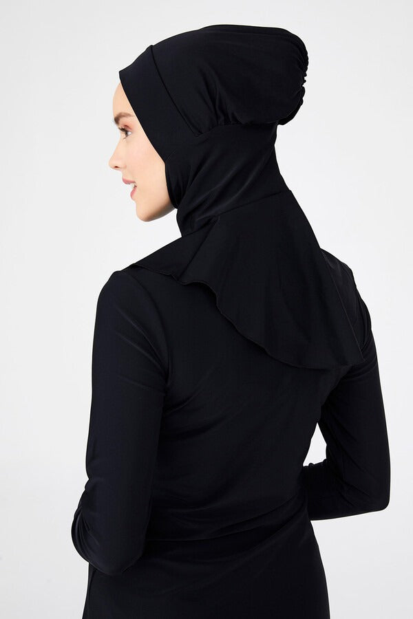 Nure Mayo Eşarp Yüzücü Bone R025 Siyah