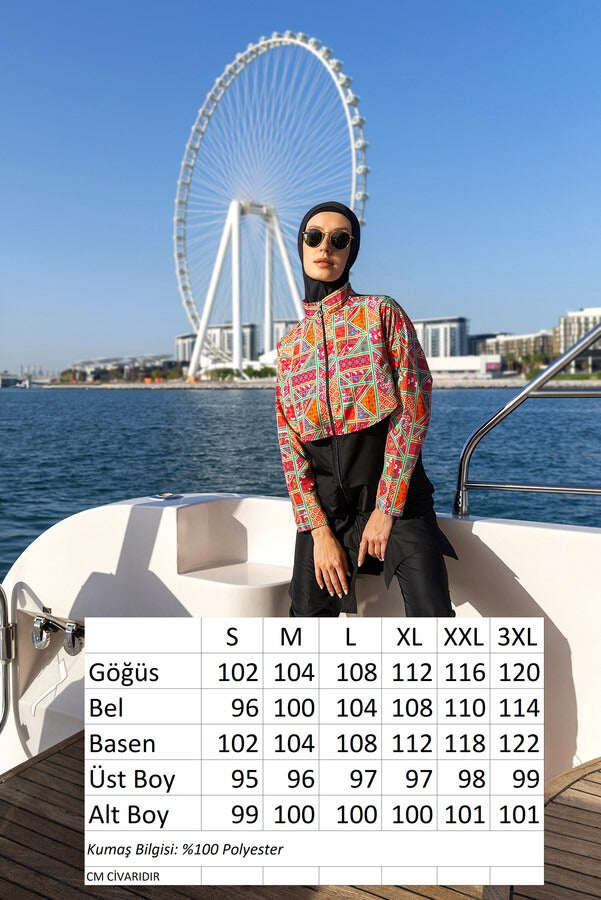 Nure Önü Kapaklı Paraşüt Tam Kapalı Tesettür Mayo R102 Arzu